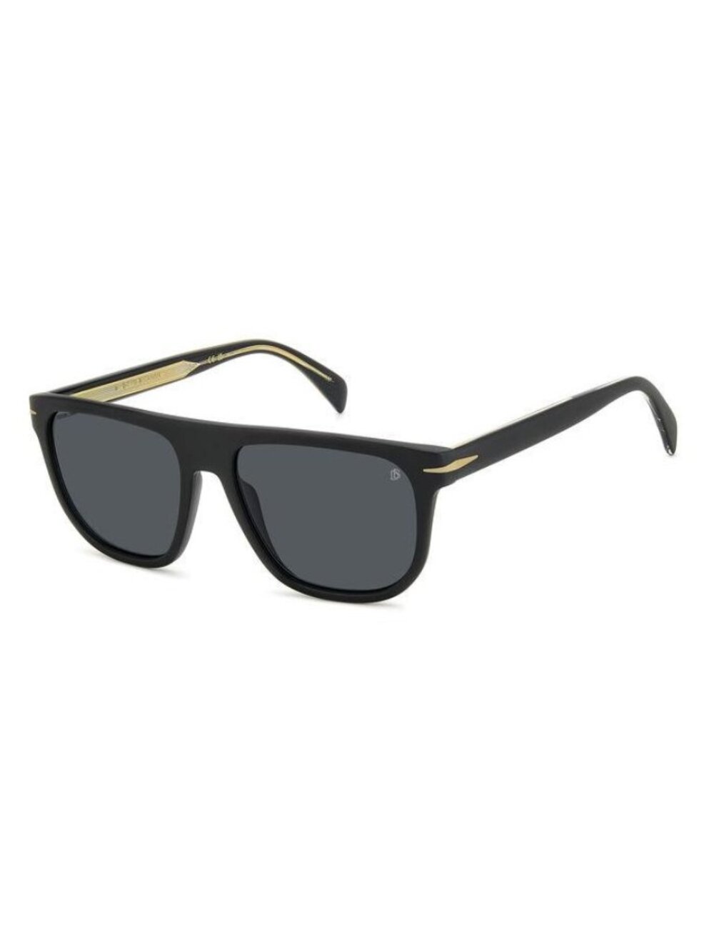New David Beckham Men's Sunglasses Gold Square Grey Lens Acetate Frame DB 7111 S